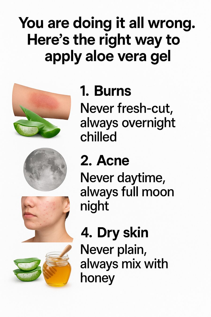 You are doing it all wrong. Here's the right way to apply aloe vera gel ...